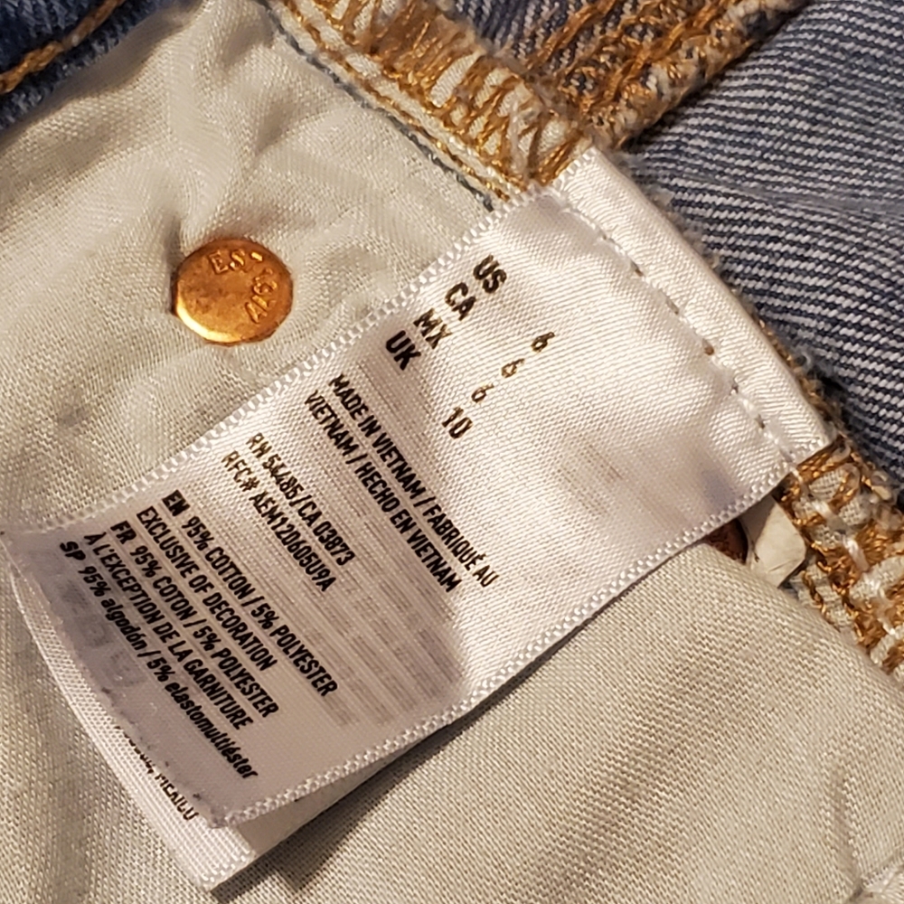 American Eagle Outfitters Tomgirl Shortie Distressed Denim Shorts - Picture 4 of 4